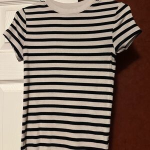 a new day Black and cream Striped Top